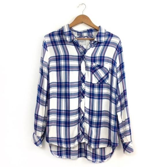 Rails | Hunter button down white/blue/raspberry - Picture 3 of 5